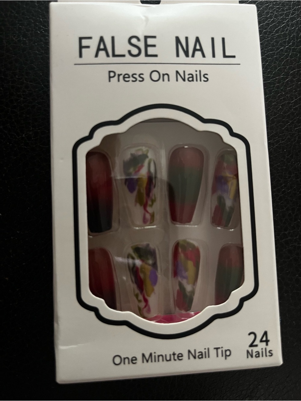 FALSE NAIL Press-On Nails - Multicolor Marble Set
